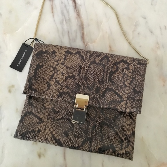 BANANA REPUBLIC python print crossbody/clutch - Picture 1 of 6